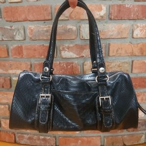 Vintage Liz Claiborne Black Leather Shoulder Bag